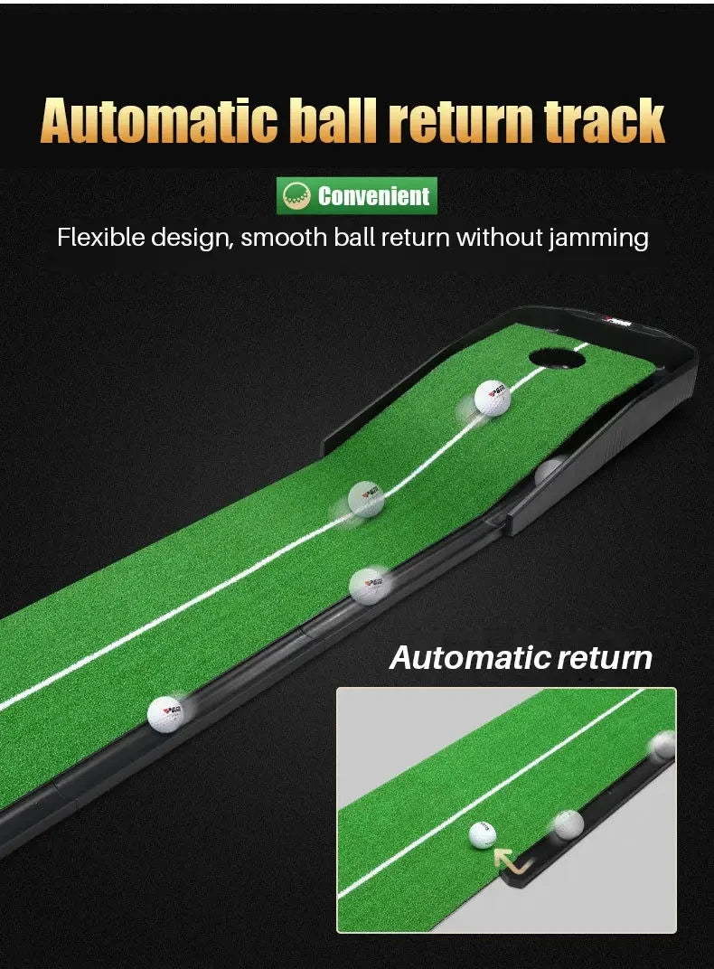 Golf Putting Mat PGM Adjustable Slope Portable Indoor Golf Putter Trainer Anti-slip Rubber Practice Mat with Ball Return Fairway