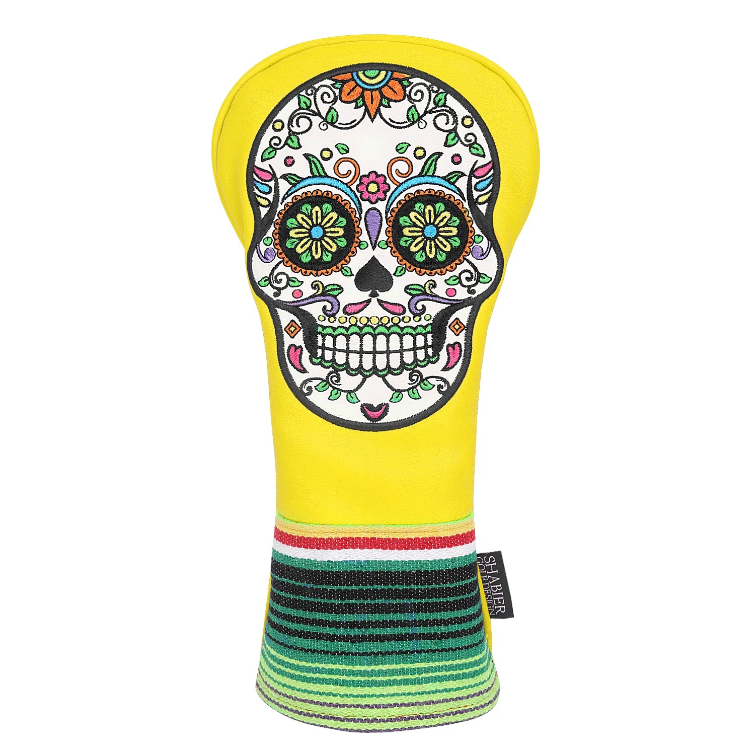 Sugar Skull  Embroidered Leather Golf Head Covers (Driver, Fairway Wood & Hybrid)