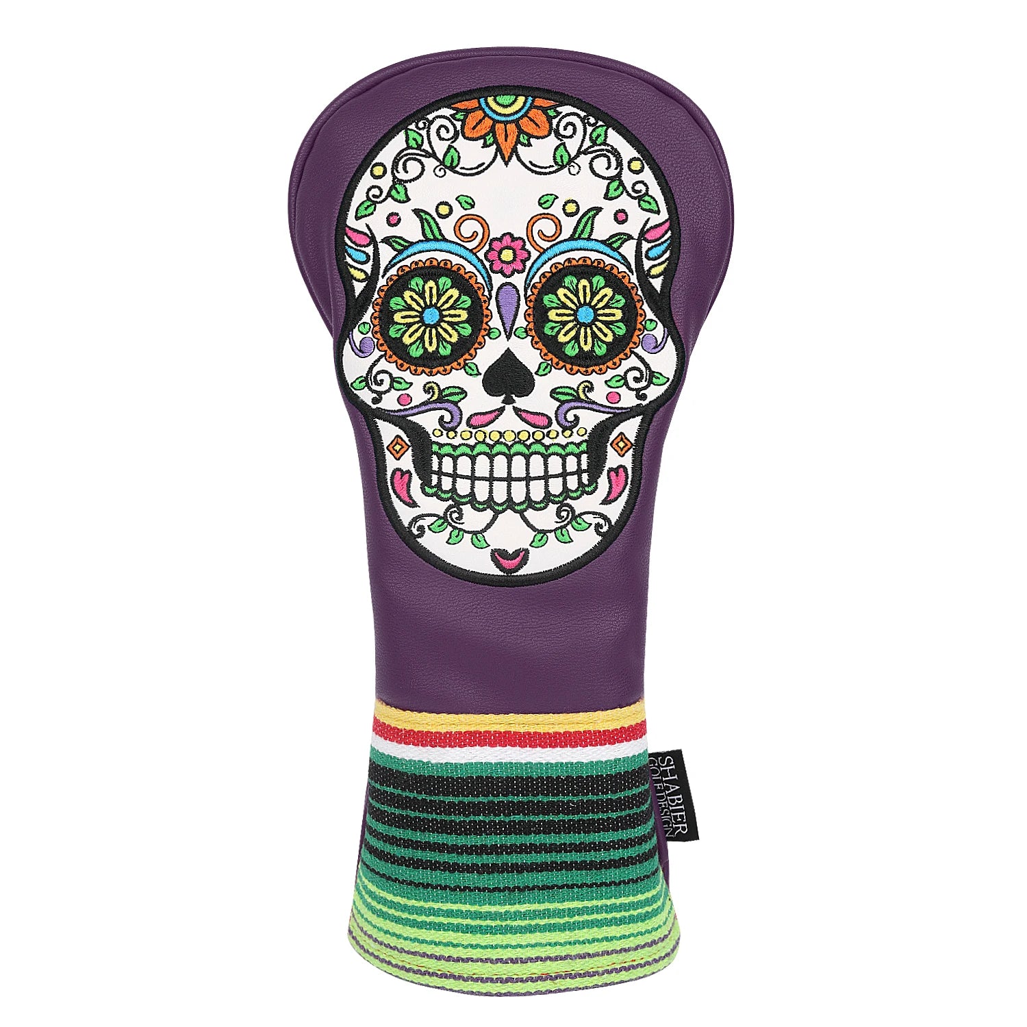 Sugar Skull  Embroidered Leather Golf Head Covers (Driver, Fairway Wood & Hybrid)