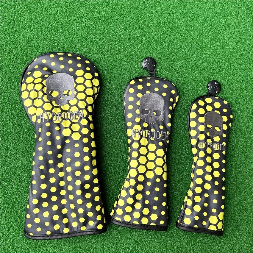 Embroidered Skull Hydrogen Design Golf Headcover (Driver, Fairway wood & Hybrid)