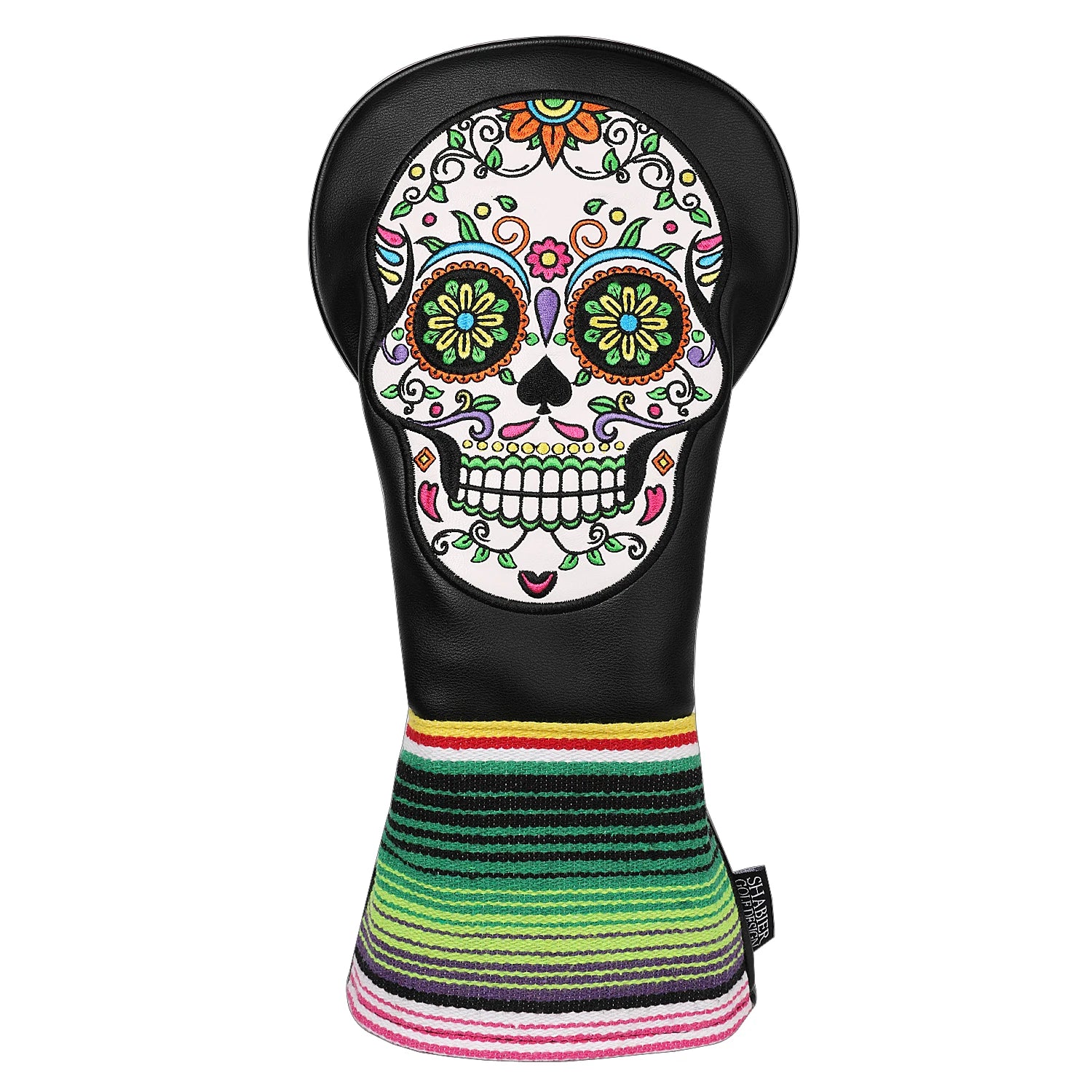 Sugar Skull  Embroidered Leather Golf Head Covers (Driver, Fairway Wood & Hybrid)