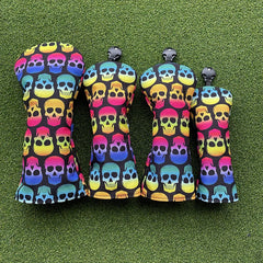 Colored Skulls Canvas Golf Woods Headcovers