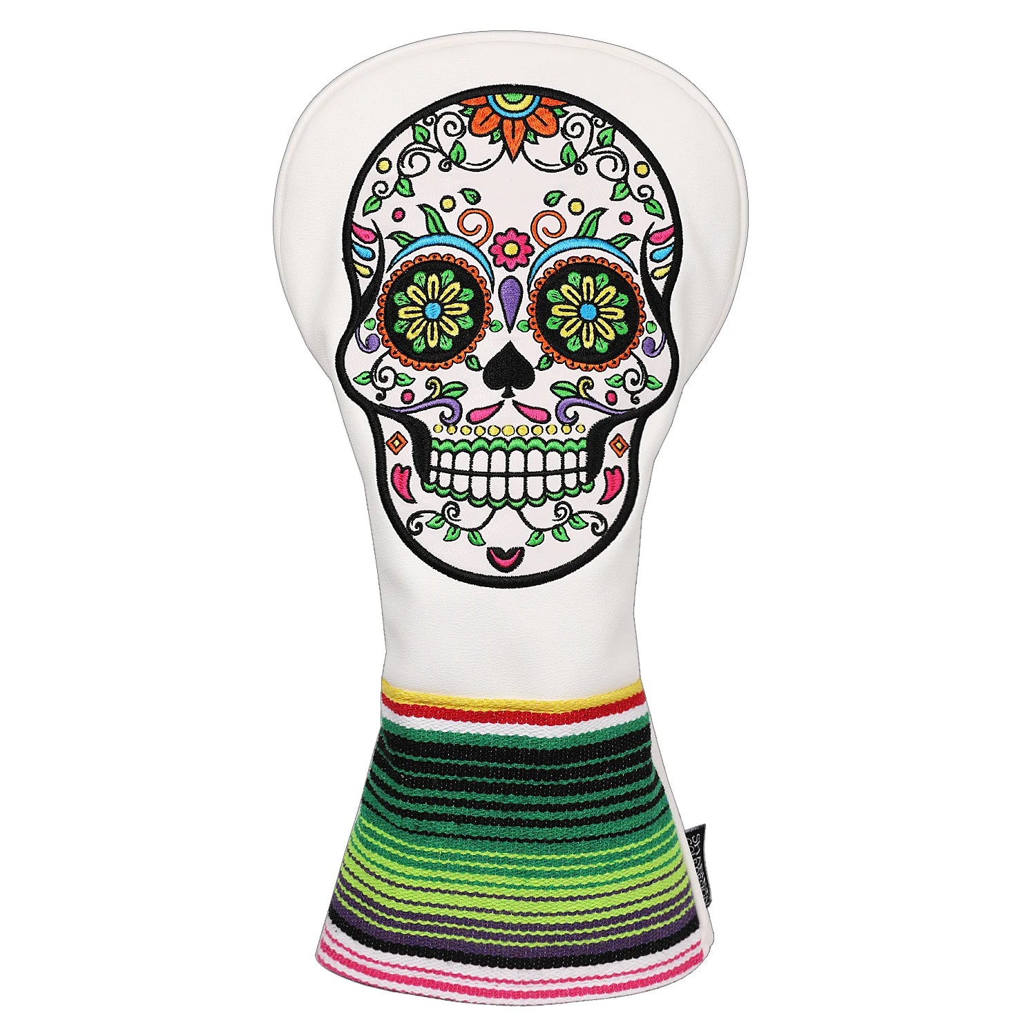 Sugar Skull  Embroidered Leather Golf Head Covers (Driver, Fairway Wood & Hybrid)