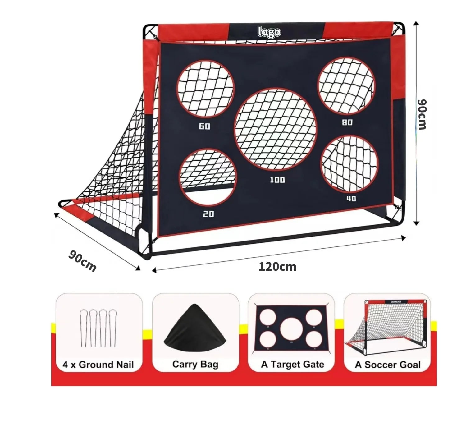 Football Goal Portable 2-in-1 Football Net