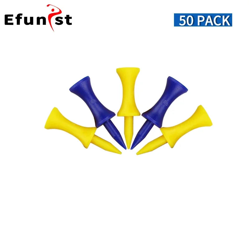Multi Coloured Golf Tees (50 Pcs - 37mm to 70mm)