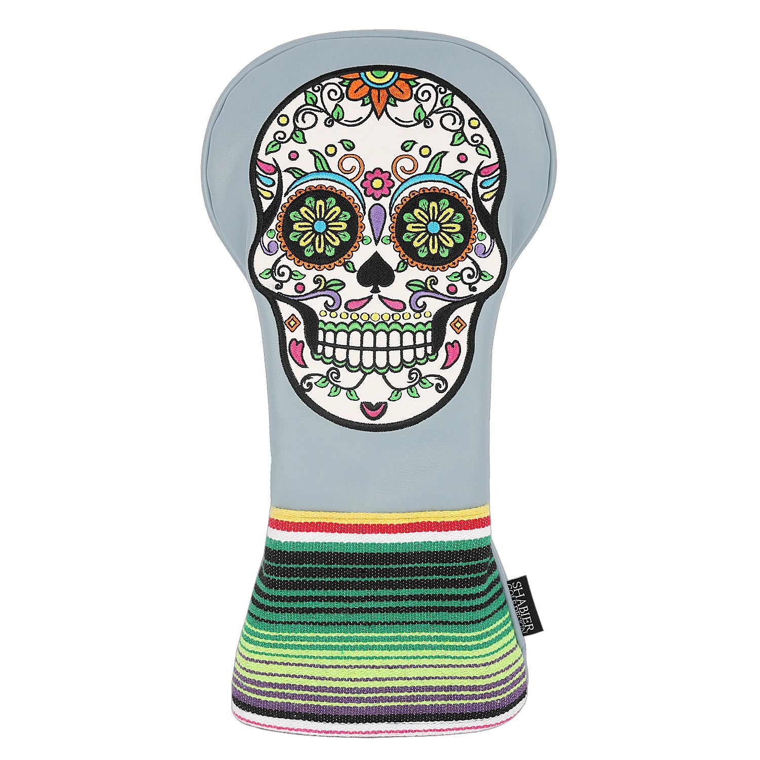 Sugar Skull  Embroidered Leather Golf Head Covers (Driver, Fairway Wood & Hybrid)