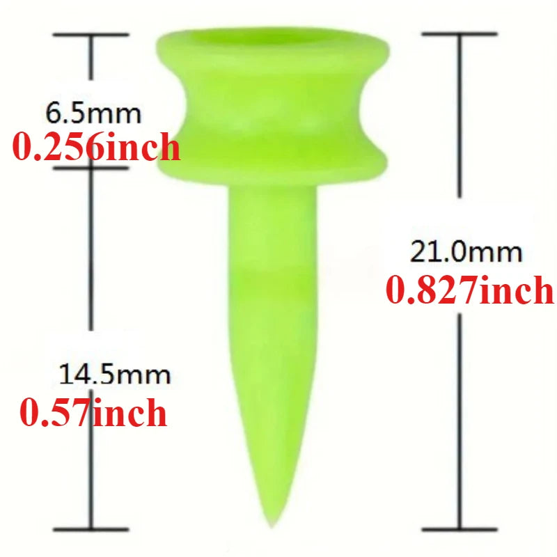 Plastic Green Golf Tees - 21mm