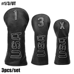 3pc Ryder Cup USA Black Headcovers (Driver, Fairway wood & Hybrid)