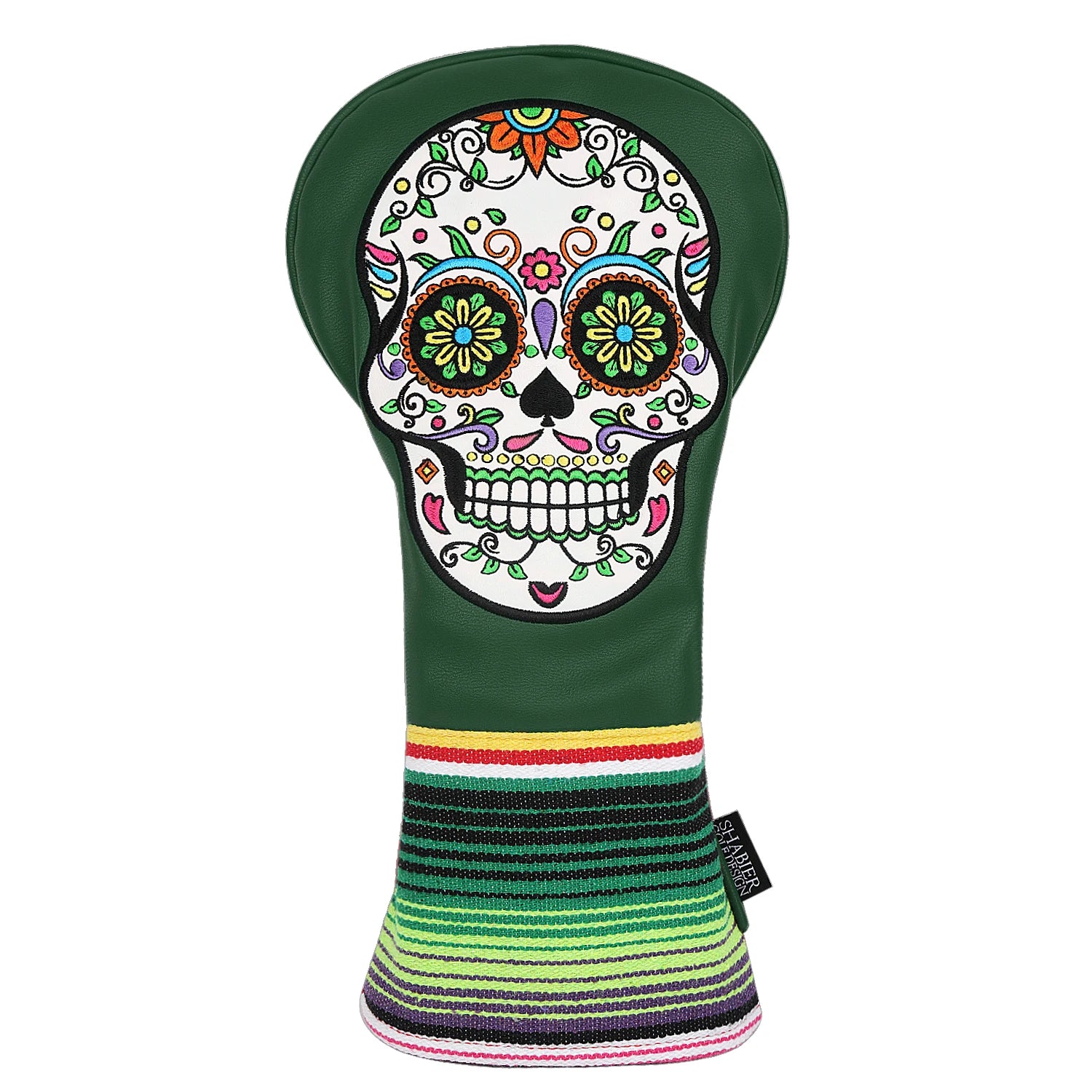 Sugar Skull  Embroidered Leather Golf Head Covers (Driver, Fairway Wood & Hybrid)