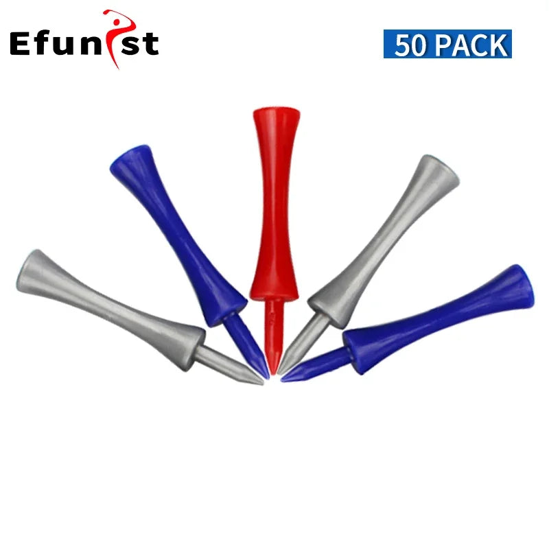 Multi Coloured Golf Tees (50 Pcs - 37mm to 70mm)