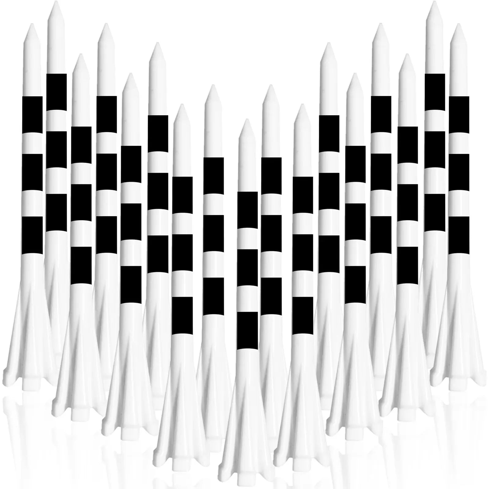 Plastic Unbreakable 5 Prongs Head Tee with Stripe Markers 50pcs