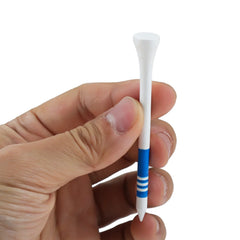 25pcs Professional Wooden Golf Tees White with Red/Yellow/Blue Stripe (53mm/69mm/83mm)