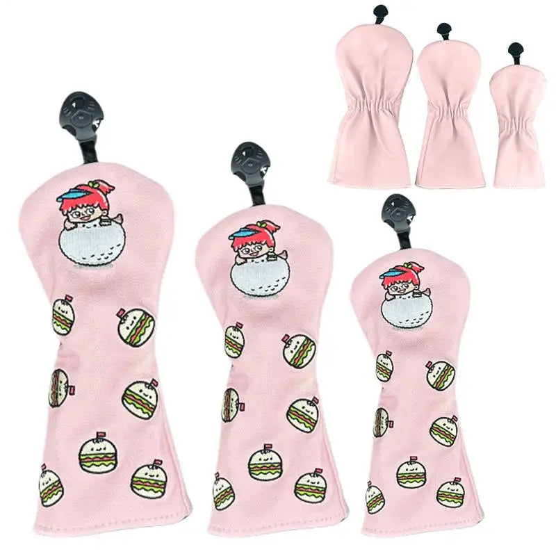 Cartoon Design Golf Driver Head Covers (Driver, Fairway and Hybrid