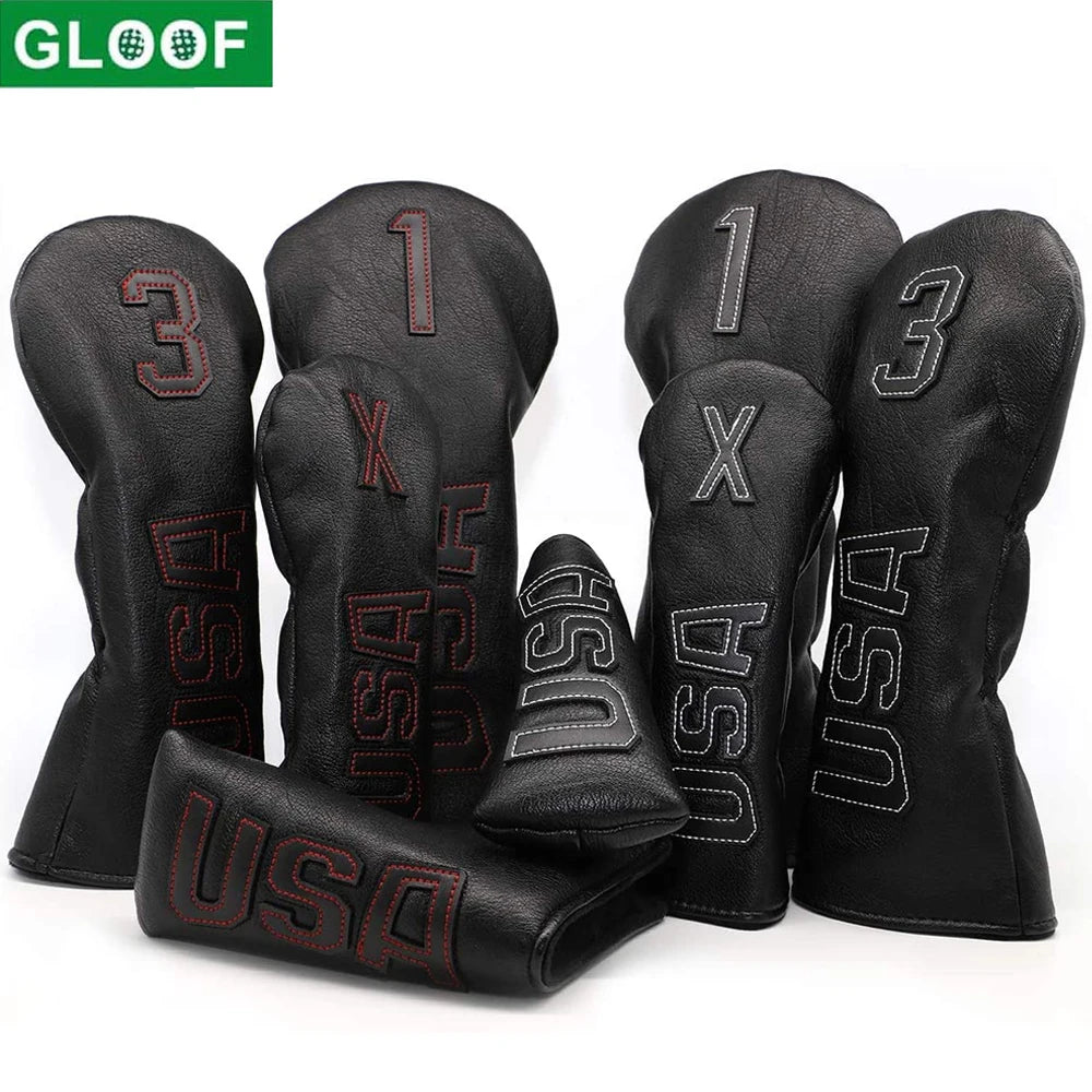 3pc Ryder Cup USA Black Headcovers (Driver, Fairway wood & Hybrid)