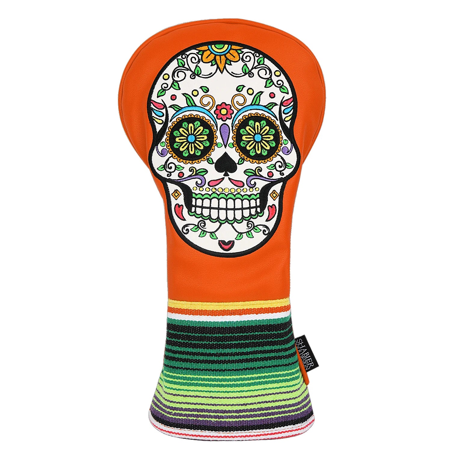 Sugar Skull  Embroidered Leather Golf Head Covers (Driver, Fairway Wood & Hybrid)