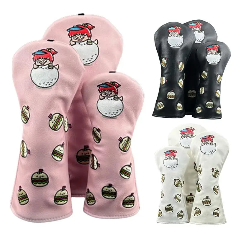 Cartoon Design Golf Driver Head Covers (Driver, Fairway and Hybrid