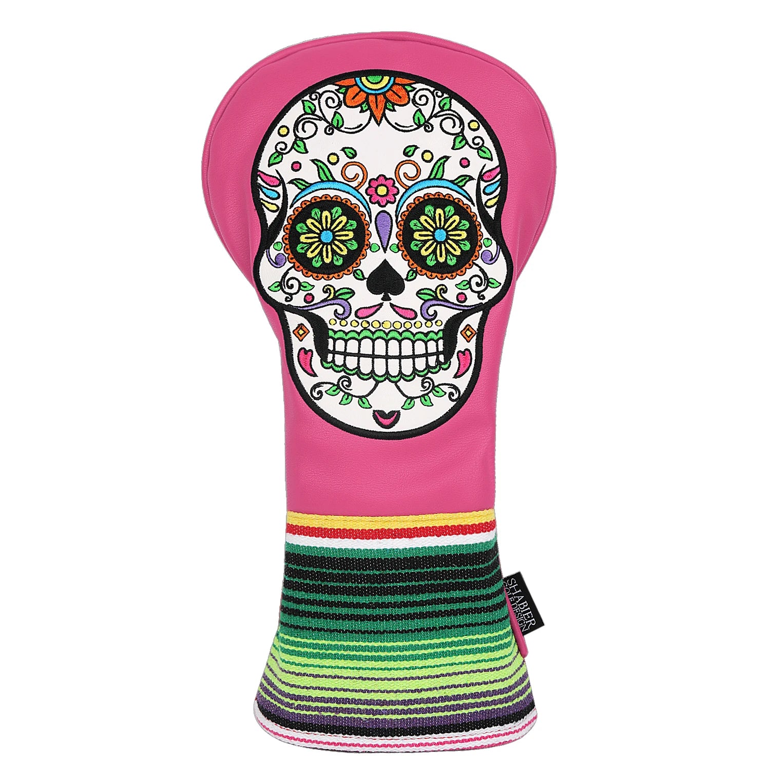 Sugar Skull  Embroidered Leather Golf Head Covers (Driver, Fairway Wood & Hybrid)