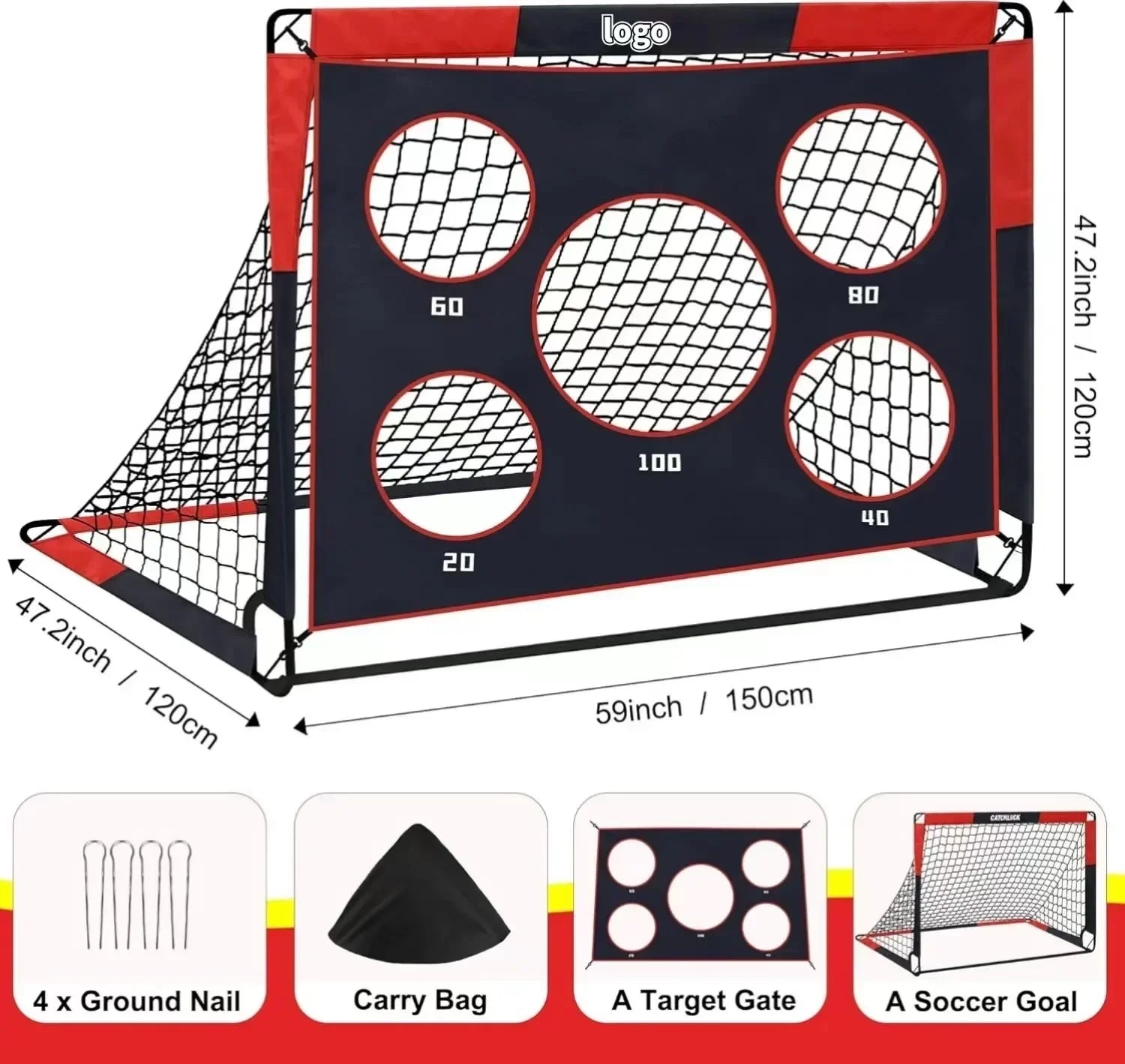 Football Goal Portable 2-in-1 Football Net